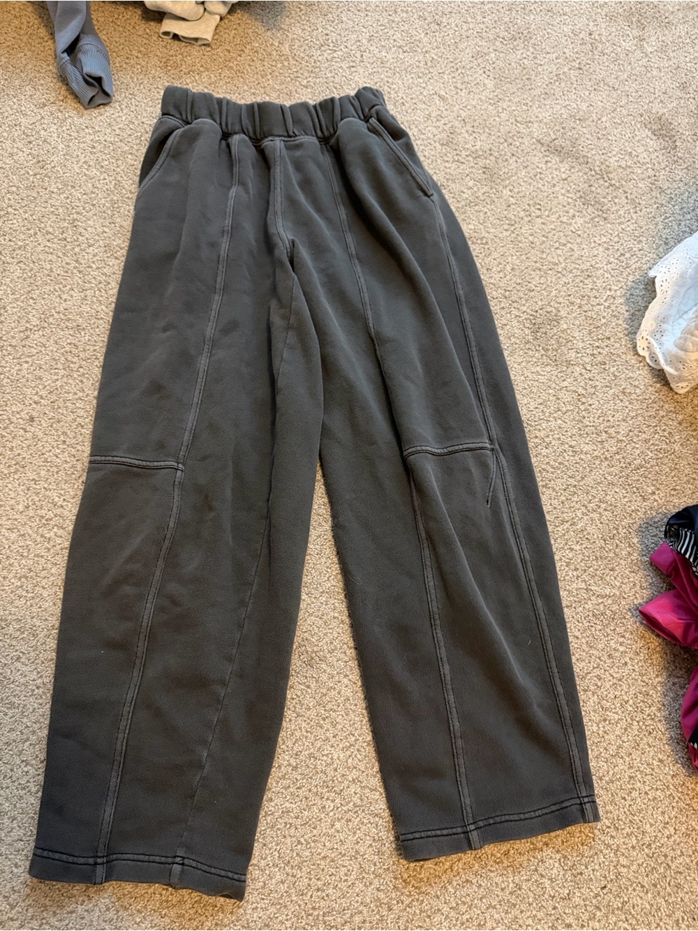 AERIE Black Elastic Waist Lounge Pants - Picture 2 of 4